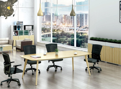 Moderner Büro Konferenztisch Tische Holz Design Möbel Besprechungs